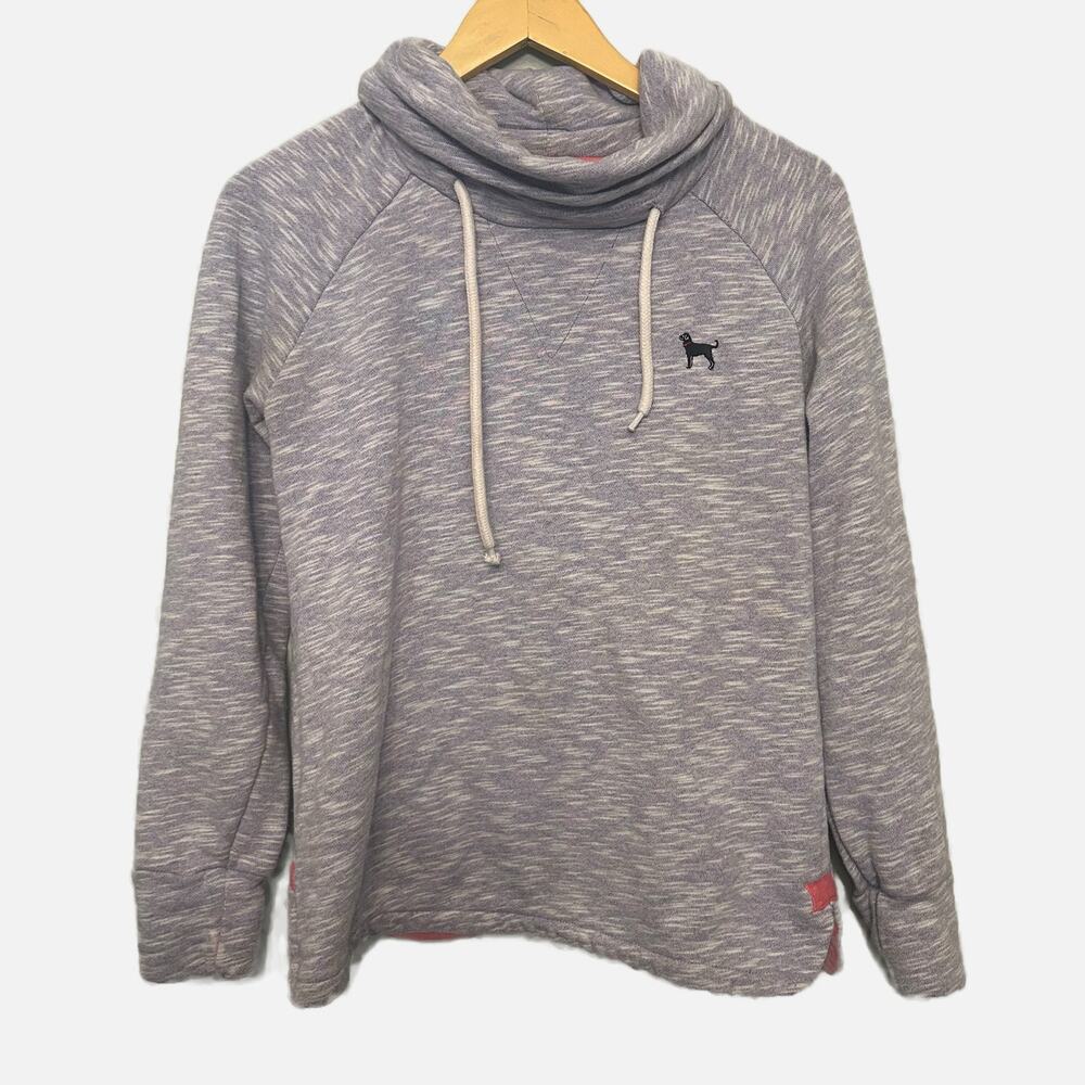 The Black Dog Women's Cowl Neck Light Purple Cotton Sweatshirt XS